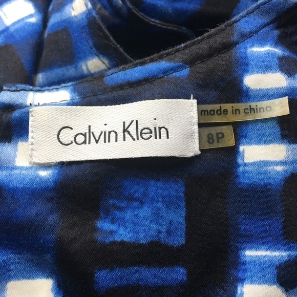 Calvin Klein Dress Military Inspired A-line Belt Mini Sleeveless Bold Print - Picture 13 of 16